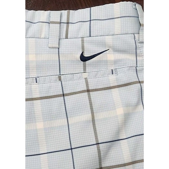 Nike Golf Dri-Fit Men's Performance Blue Plaid Stretch Bermuda Shorts Sz 32x12 - Picture 7 of 12